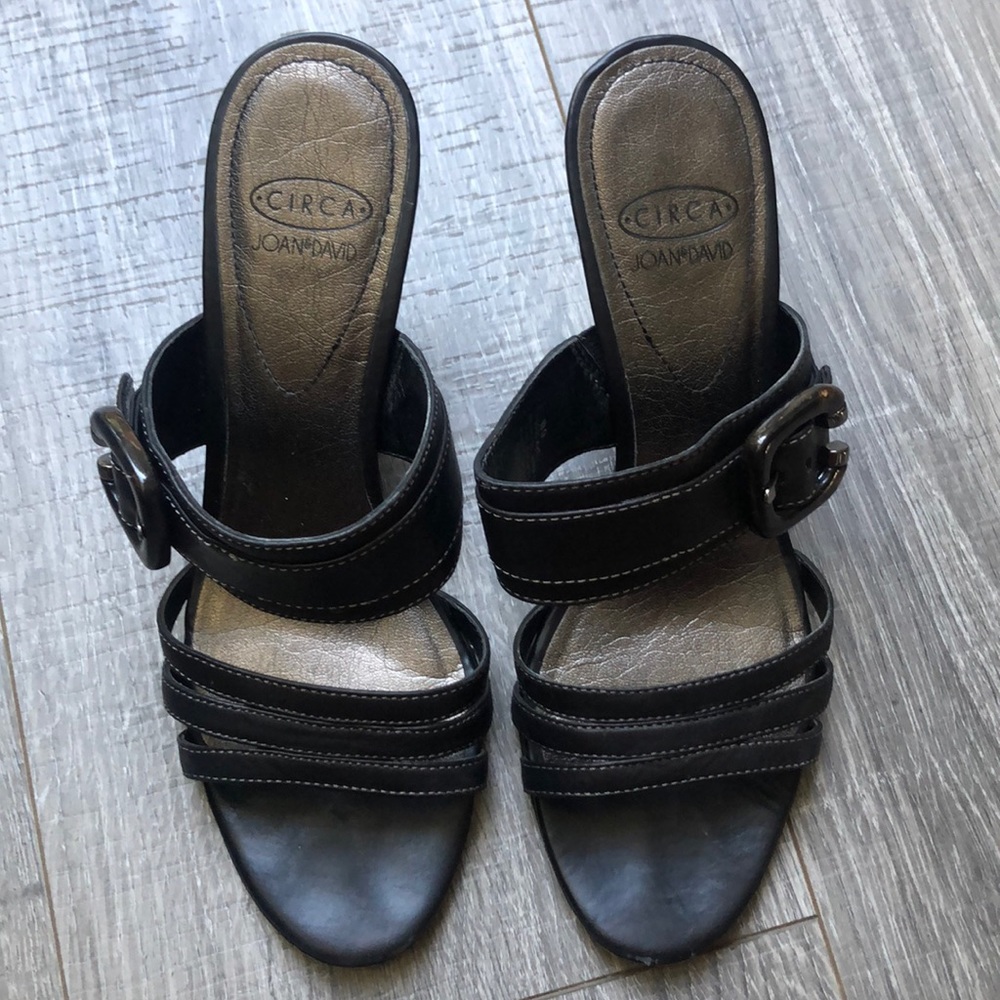 Joan and David strapped heel